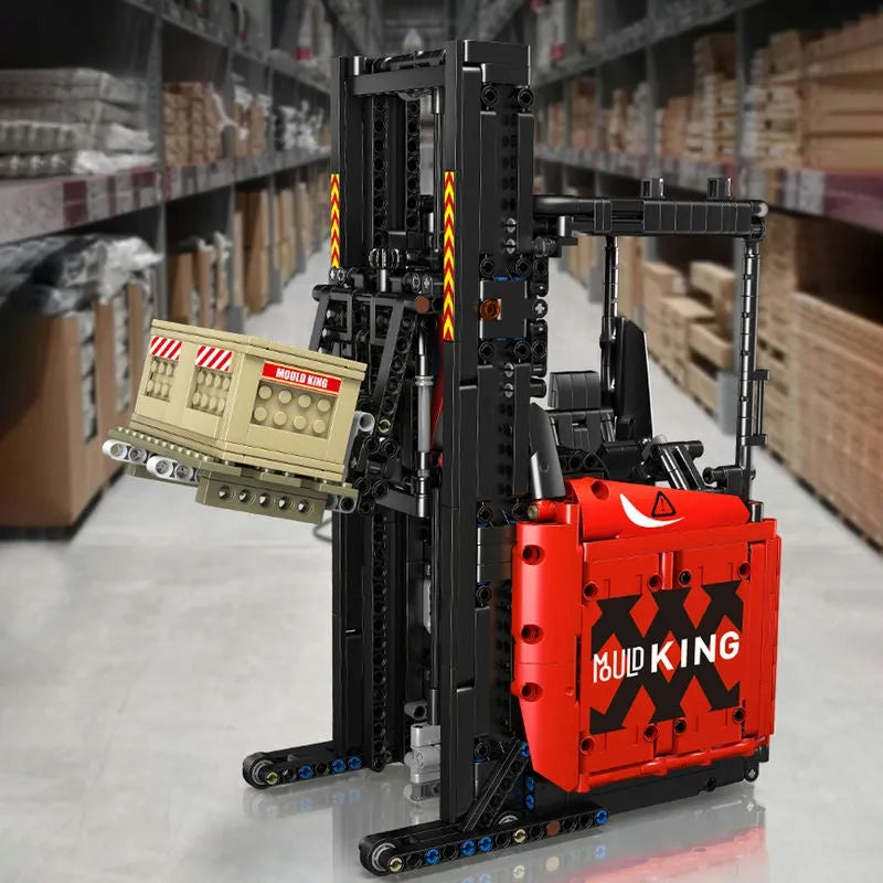 Building Blocks MOC RC Motorized APP Reach Shelf Forklift Truck Bricks Toys - 10