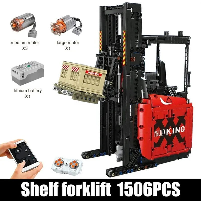 Building Blocks MOC RC Motorized APP Reach Shelf Forklift Truck Bricks Toys Construction Set Toys - 1