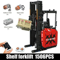 Thumbnail for Building Blocks MOC RC Motorized APP Reach Shelf Forklift Truck Bricks Toys Construction Set Toys - 1