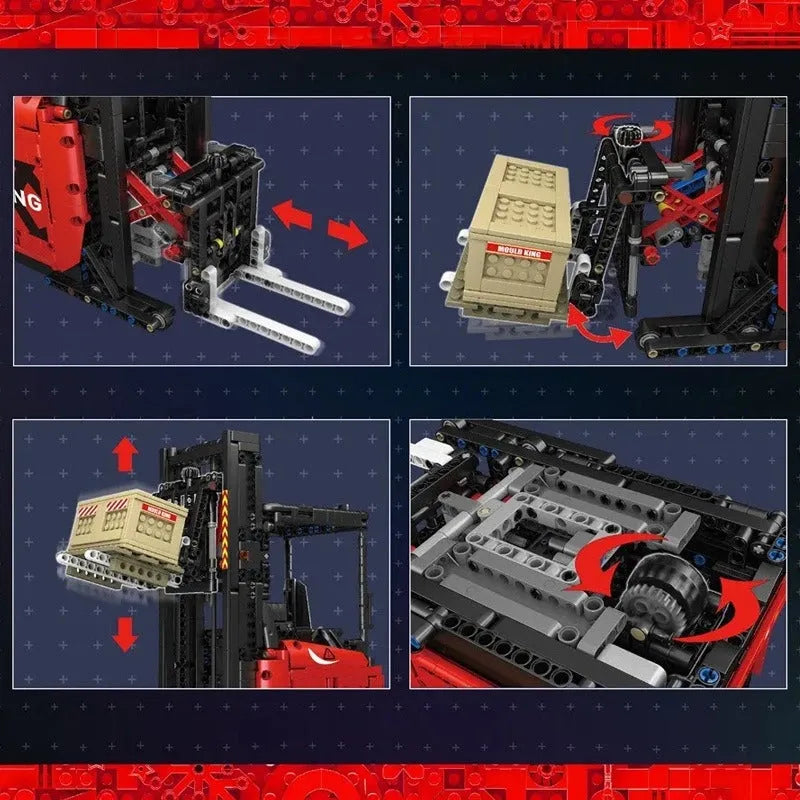 Building Blocks MOC RC Motorized APP Reach Shelf Forklift Truck Bricks Toys - 8