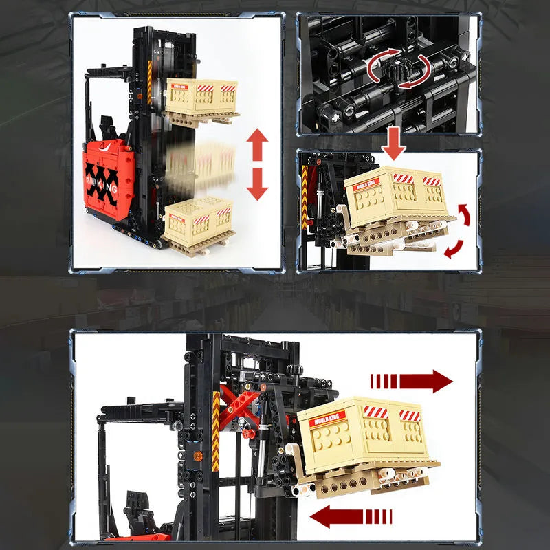 Building Blocks MOC RC Motorized APP Reach Shelf Forklift Truck Bricks Toys Construction Set Toys - 4