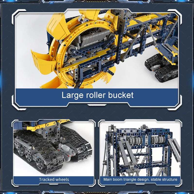 MOC RC Motorized Bucket Wheel Excavator Bricks Toy 17006