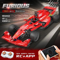 Thumbnail for Building Blocks MOC RC Motorized F1 Red Furious Racing Car Bricks Toy 18024A - 3