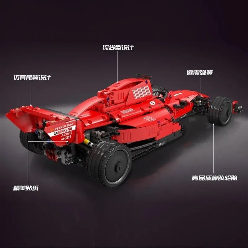 F1 Bricks Rc Red Furious Racing Car Building Blocks MOC RC Motorized
