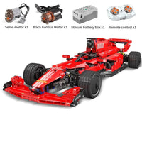 Thumbnail for Building Blocks MOC RC Motorized F1 Red Furious Racing Car Bricks Toy 18024A - 1