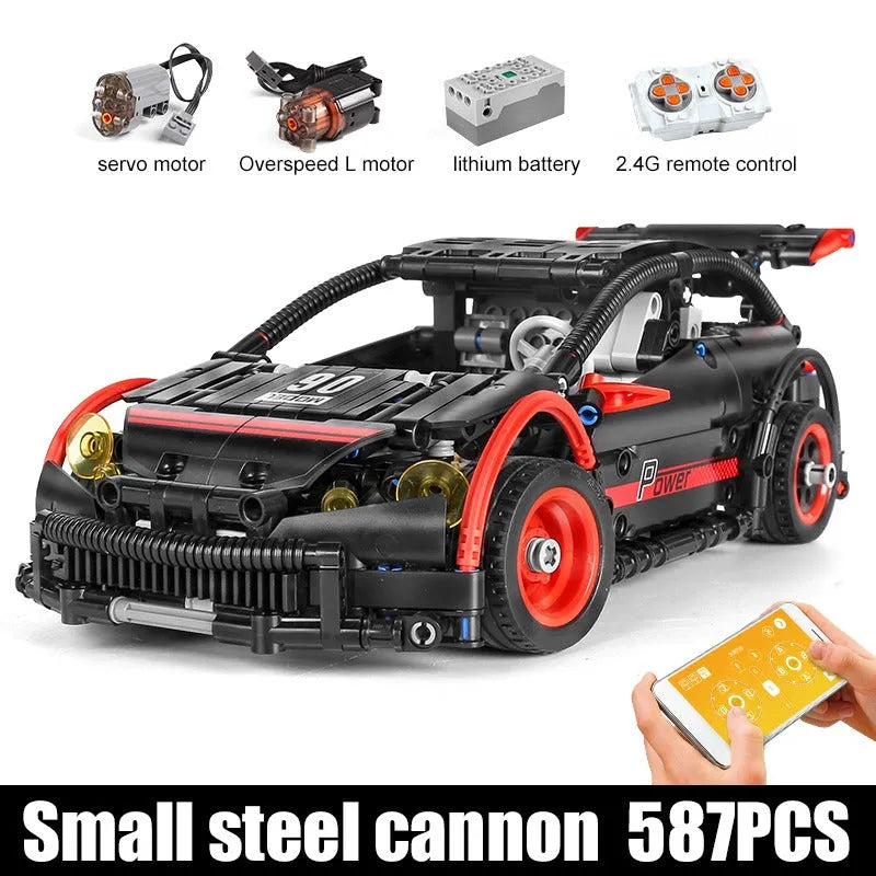 Building Blocks MOC RC Motorized Hatchback Type R Racing Car Bricks Toy 18013 - 8