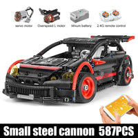 Thumbnail for Building Blocks MOC RC Motorized Hatchback Type R Racing Car Bricks Toy 18013 - 8