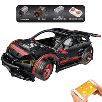 Thumbnail for Building Blocks MOC RC Motorized Hatchback Type R Racing Car Bricks Toy 18013 - 2