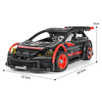 Thumbnail for Building Blocks MOC RC Motorized Hatchback Type R Racing Car Bricks Toy 18013 - 7