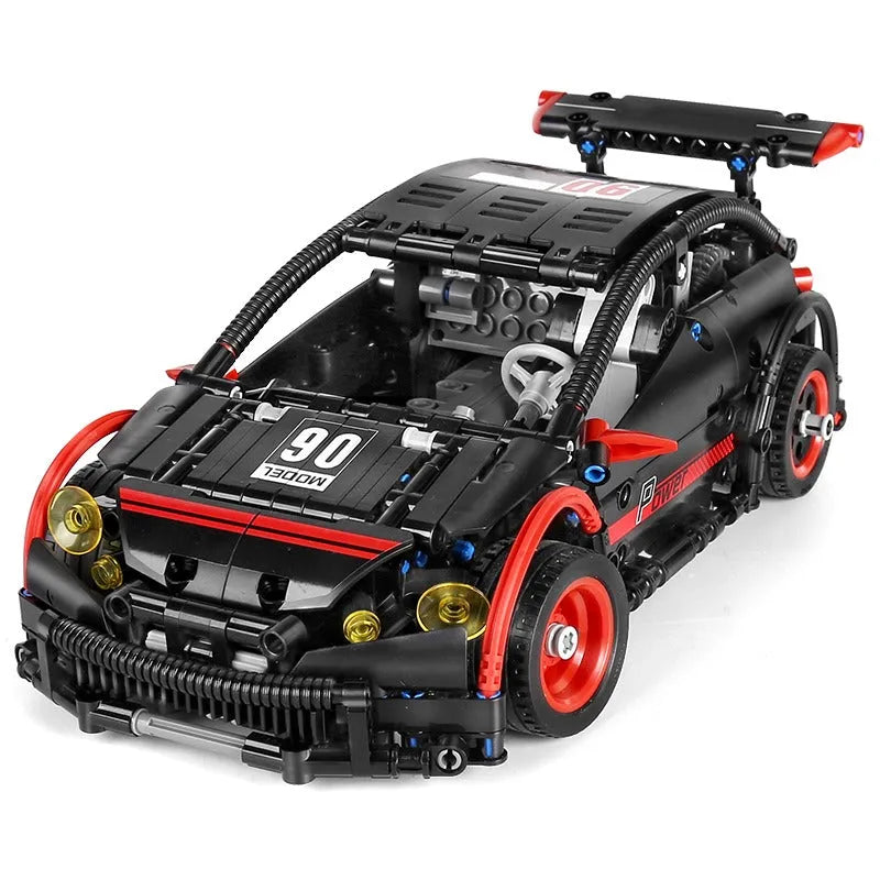Building Blocks MOC RC Motorized Hatchback Type R Racing Car Bricks Toy 18013 - 1