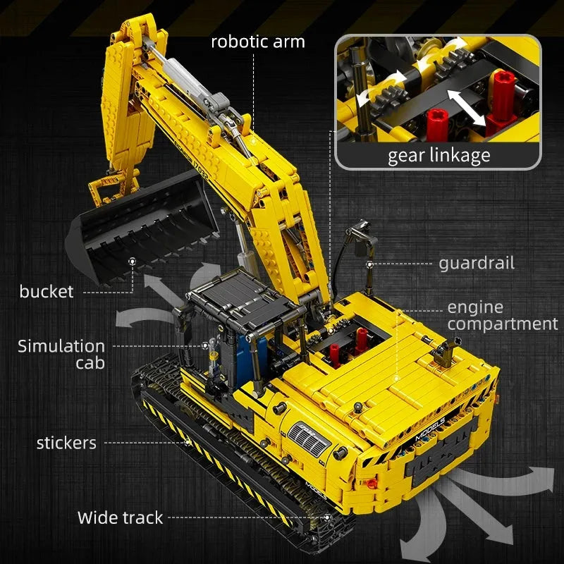 Building Blocks MOC RC Motorized Link Belt 250 Excavator Bricks Toys 17032 Construction Set Toys - 6