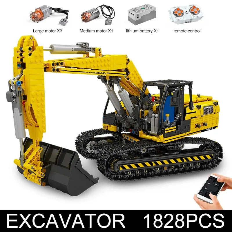 Building Blocks MOC RC Motorized Link Belt 250 Excavator Bricks Toys 17032 Construction Set Toys - 1