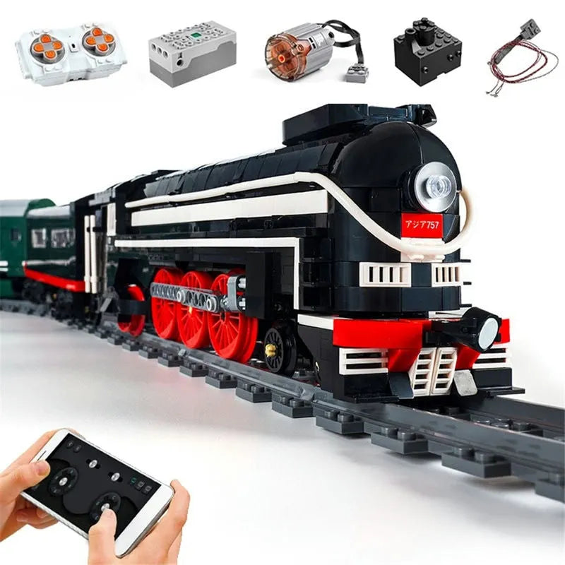Building Blocks MOC RC Motorized SL7 Asia Express Train APP Bricks Toys Construction Set Toys - 1