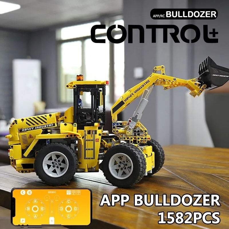 Building Blocks MOC RC Motorized Wheel Loader Bulldozer Truck Bricks Toy Construction Set Toys - 6