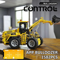 Thumbnail for Building Blocks MOC RC Motorized Wheel Loader Bulldozer Truck Bricks Toy - 6
