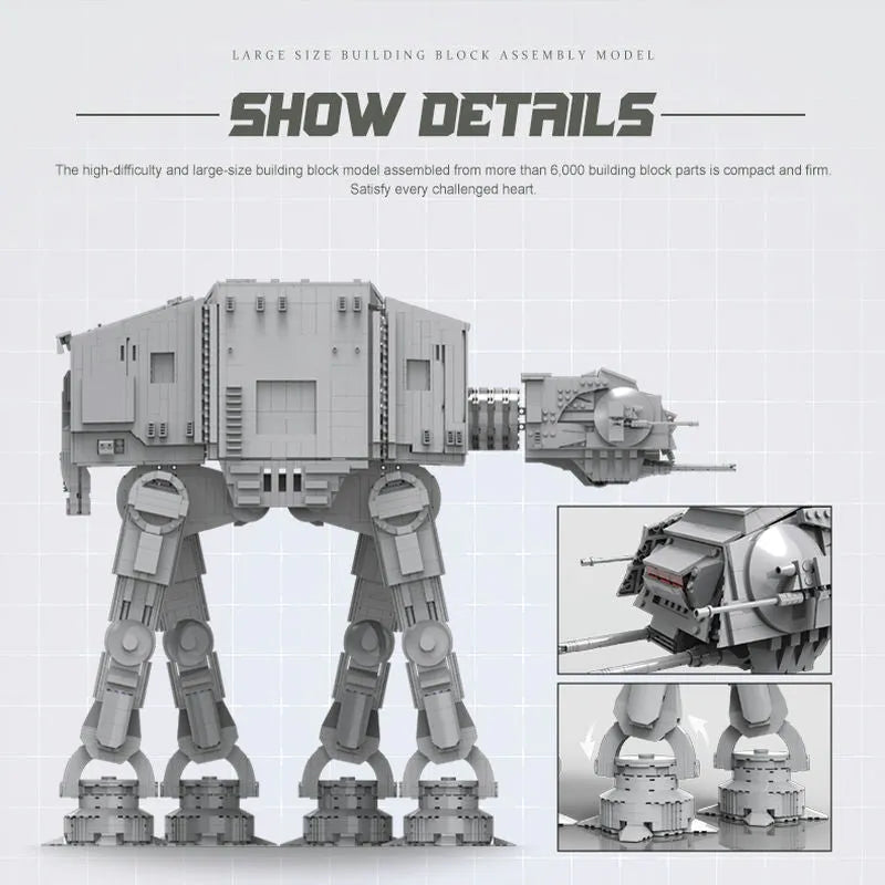 Building Blocks MOC Star Wars 21015 UCS Motorized AT-AT Walker Bricks Toys - 11