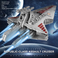Thumbnail for Building Blocks MOC Star Wars Republic Assault Cruiser Ship Bricks Toy 21005 - 12
