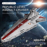 Thumbnail for Building Blocks MOC Star Wars Republic Assault Cruiser Ship Bricks Toy 21005 - 9