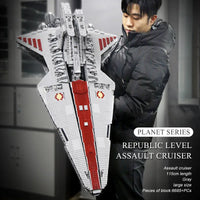 Thumbnail for Building Blocks MOC Star Wars Republic Assault Cruiser Ship Bricks Toy 21005 - 13