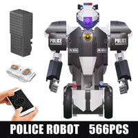 Thumbnail for Building Blocks MOC STEM RC Police Balance Robot APP Bricks Toy Construction Set Toys - 1
