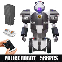 Thumbnail for Building Blocks MOC STEM RC Police Balance Robot APP Bricks Toy - 1