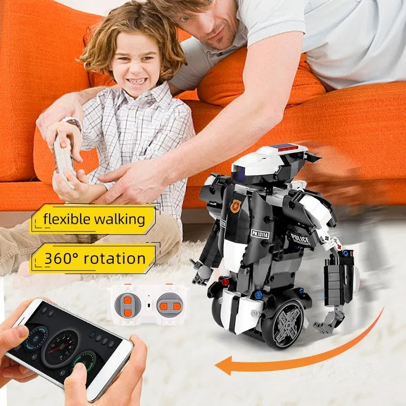 Building Blocks MOC STEM RC Police Balance Robot APP Bricks Toy Construction Set Toys - 6