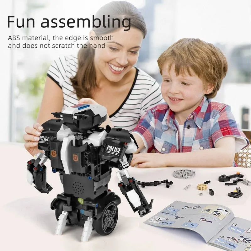Building Blocks MOC STEM RC Police Balance Robot APP Bricks Toy Construction Set Toys - 8