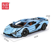 Thumbnail for Building Blocks MOC Super Roadster Racing Sports Car Bricks Toys Construction Set Toys - 3