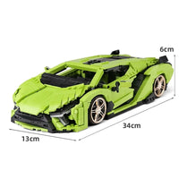 Thumbnail for Building Blocks MOC Super Sport Lambo Sian Racing Car Bricks Toys 10011 Construction Set Toys - 2