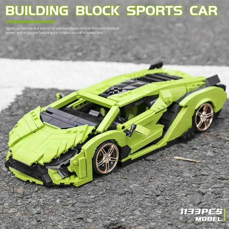 Building Blocks MOC Super Sport Lambo Sian Racing Car Bricks Toys 10011 Construction Set Toys - 7