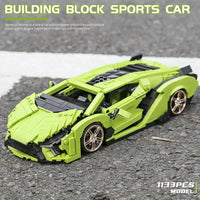 Thumbnail for Building Blocks MOC Super Sport Lambo Sian Racing Car Bricks Toys 10011 Construction Set Toys - 7