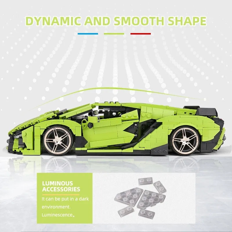 Building Blocks MOC Super Sport Lambo Sian Racing Car Bricks Toys 10011 Construction Set Toys - 10