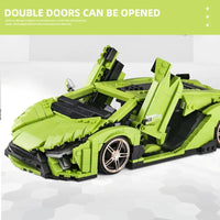 Thumbnail for Building Blocks MOC Super Sport Lambo Sian Racing Car Bricks Toys 10011 Construction Set Toys - 8