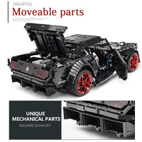 Thumbnail for Building Blocks MOC Tech 13108 Classic Sports Car Mustang RTR V2 Bricks Toys Construction Set Toys - 4