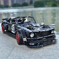 Thumbnail for Building Blocks MOC Tech 13108 Classic Sports Car Mustang RTR V2 Bricks Toys Construction Set Toys - 7