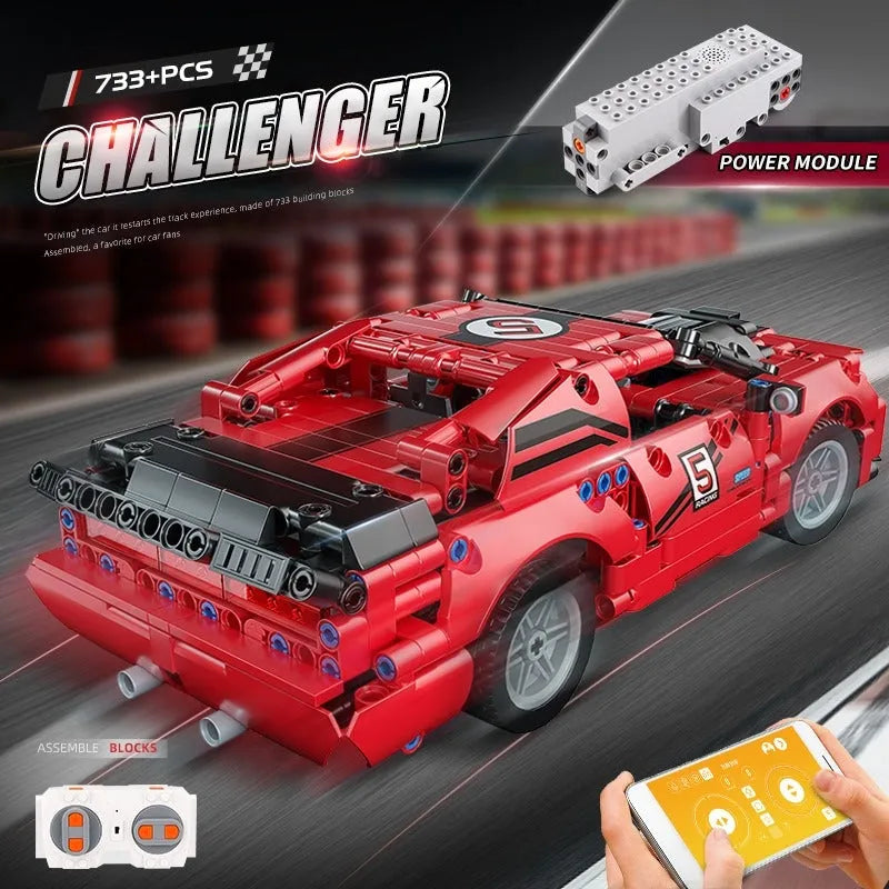 Building Blocks MOC Tech RC APP Challenger Racing Car Bricks Toys 15017 - 3