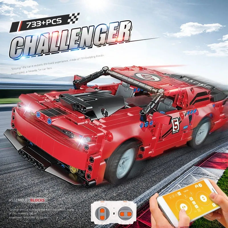 Building Blocks MOC Tech RC APP Challenger Racing Car Bricks Toys 15017 Construction Set Toys - 2