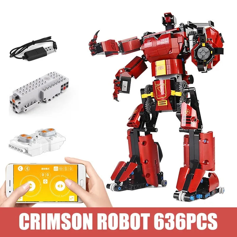 Building Blocks MOC Tech RC Motorized Crimson Beast Robot Bricks Toy 15038 Construction Set Toys - 5
