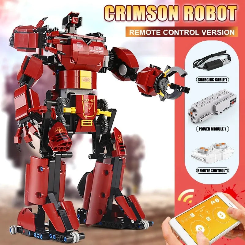 Building Blocks MOC Tech RC Motorized Crimson Beast Robot Bricks Toy 15038 - 7