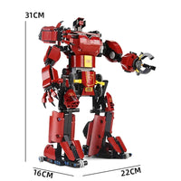 Thumbnail for Building Blocks MOC Tech RC Motorized Crimson Beast Robot Bricks Toy 15038 - 4