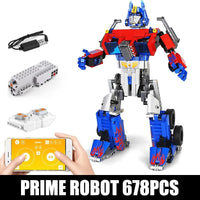 Thumbnail for Building Blocks MOC Tech RC Motorized Prime Robot Bricks Toys 15036 - 2