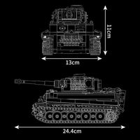 Thumbnail for Building Blocks MOC WW2 Motorized RC Heavy Tiger Battle Tank Bricks Toy - 6