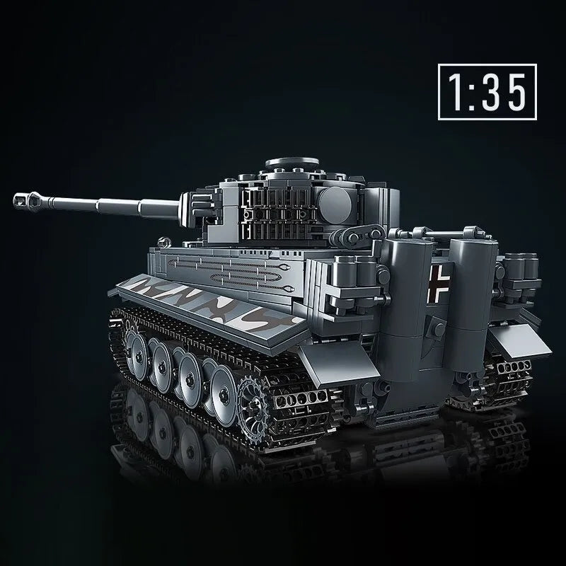 Building Blocks MOC WW2 Motorized RC Heavy Tiger Battle Tank Bricks Toy - 3