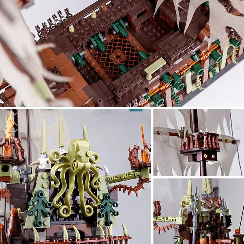 Building Blocks Pirates Of Caribbean MOC 13138 Flying Dutchman Ship Bricks Toy - 13