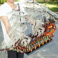 Thumbnail for Building Blocks Pirates Of Caribbean MOC 13138 Flying Dutchman Ship Bricks Toy - 14