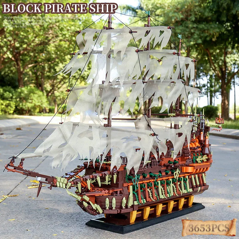 Building Blocks Pirates Of Caribbean MOC 13138 Flying Dutchman Ship Bricks Toy - 3