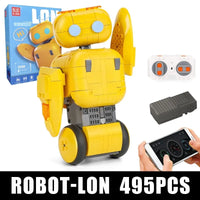 Thumbnail for Building Blocks RC APP Intelligent Cute Robot Bricks STEM Kids Toys Construction Set Toys - 1