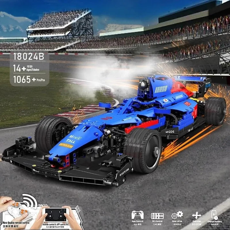 F1 Bricks Rc Motorized F1 Thunder Furious Racing Car Building Blocks