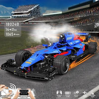 Thumbnail for Building Blocks RC Motorized F1 Thunder Furious Racing Car Bricks Toy 18024B Construction Set Toys - 8