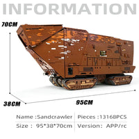 Thumbnail for Building Blocks Star Wars MOC 21009 Cavegod UCS Sandcrawler Bricks Toy - 12